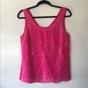 Francesca’s Hot Pink Sequin Tank Top